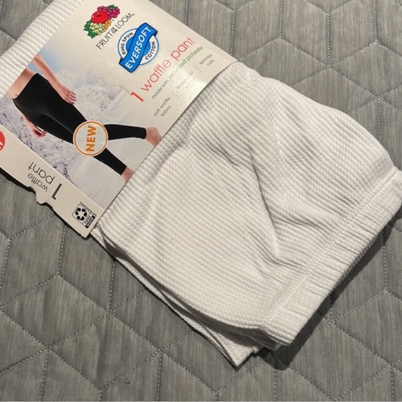 Fruit of the Loom Women's Bottom Underwear Waffle pants white eversoft cotton - Picture 8 of 9
